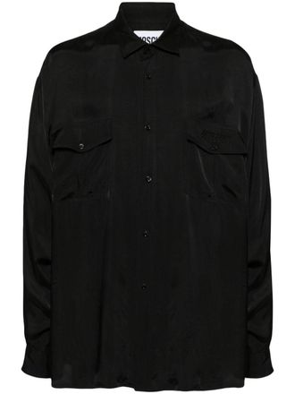Moschino long sleeves shirt - men - Viscose/Cupro - 40 - Black