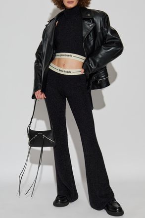 Palm Angels Striped Trousers, Womens, Black