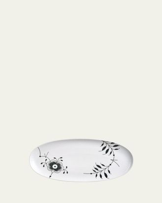 ROYAL COPENHAGEN Black Fluted Mega Dish, Long Oval