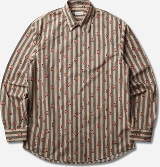Dries Van Noten Men s Printed Cotton Shirt Beige