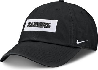 Nike Las Vegas Raiders Primetime Club Wordmark Nike Mens NFL Adjustable Hat in Black | NF0200A8D-ZW0