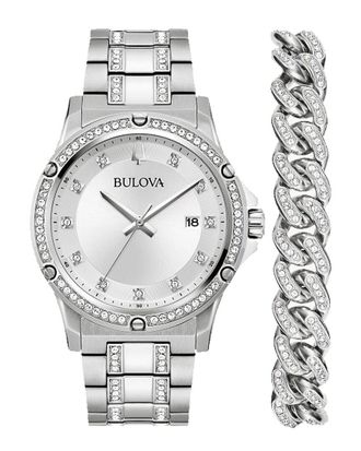 Bulova Mens Crystal Box Set Watch
