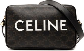 Celine Pre-owned Celine Medium Triomphe Coated Canvas Logo Crossbody F-CU-1203