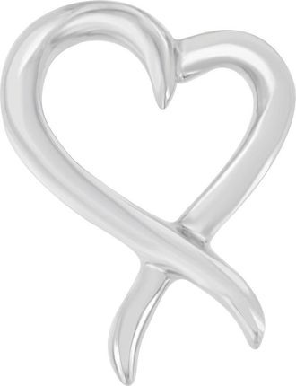 House of Brilliance 925 Sterling Silver Open Heart-Shaped Awareness Ribbon Pendant Necklace in White at Nordstrom