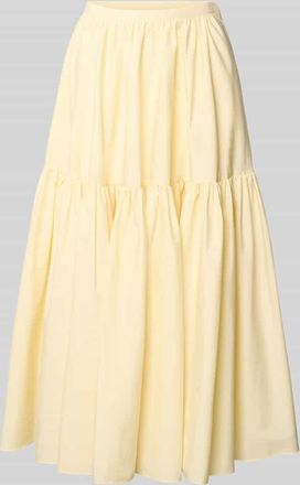 Jake*s Maxirock mit Bundfalten in Hellgelb, Größe 32
