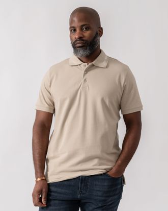 Emporio Armani Mens Beach Polo in Nude Cotton - Size X-Large