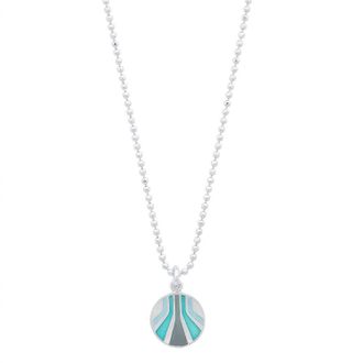 Jessica Elliot Womens Enameled Small Round burst Pendant Necklace In Sterling/blues