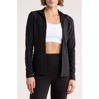 Yogalicious WonderLink RIb Cloud Drift Full-Zip Jacket in Black at Nordstrom Rack, Size X-Small