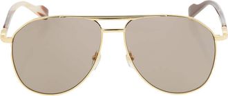 Gucci Brown Pilot Unisex Sunglasses GG1220S 002 59