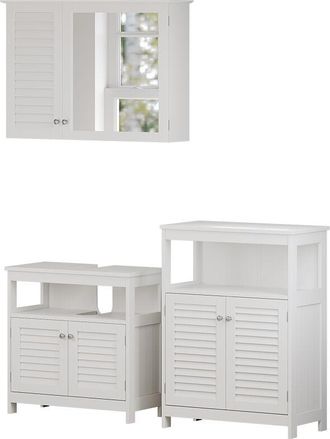 Vicco Conjunto De Muebles De Ba&ntilde;o Riad, Blanco, 3 Piezas, Opci&oacute;n 3