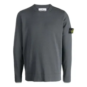 Stone Island Logo Patch Sweater Lead Grey 7915526A1-V0062