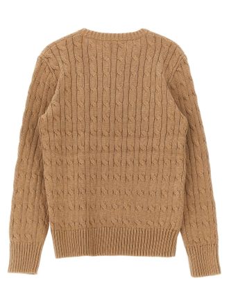 Polo Ralph Lauren Braided Cotton Crewneck Sweater - Camel