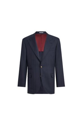Brunello Cucinelli Chevron blazer in Navy Blue at Nordstrom, Size 52 It