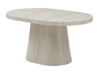 Vente-Unique Mesa de comedor extensible para 6 a +12 personas en MDF - Efecto travertino beige - CLOEVA