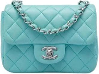 Chanel Pre-owned Mini Flap Bag - Dames - Vintage Mini Tas - Blauw - ONE Size - Leer - Vintage