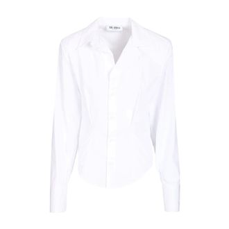 The Attico Dames, Blouses & Shirts, Wit, Maat: M Katoen