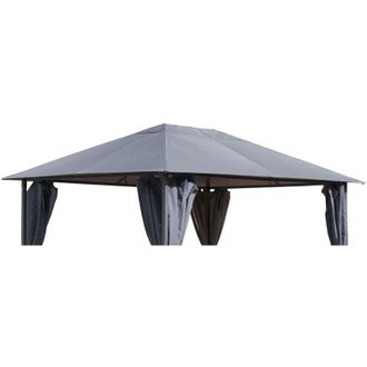 Quick-Star Quick-star - Ersatzdach F&uuml;r Garten Pavillon 3x4m Grau Pavillondach Ersatzbezug