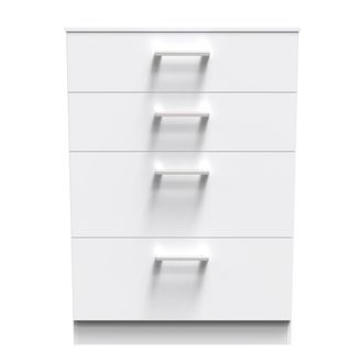 Welcome Furniture Denver Ready Assembled Chest Of Drawers with 4 Drawers - White - Welcome Furniture | TJ Hughes