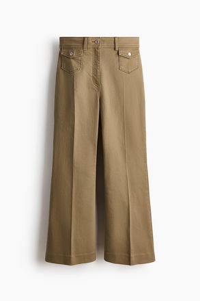 H&M Kn&ouml;chellange Schlaghose - Khakigr&uuml;n