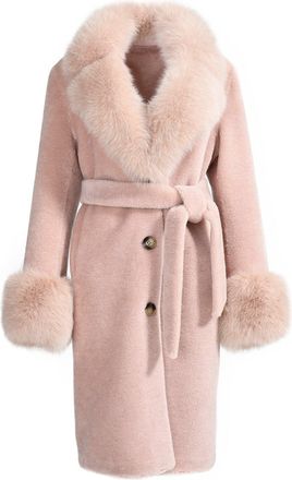 Wanan Luxury Cappotto Chic Special Rosa in Lana-Donna -Rosa