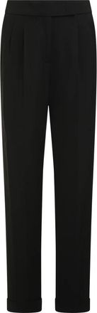 PESERICO Viscose broek met zakken en elastaan - Dames - Straight fit broeken - Zwart - S - Broeken