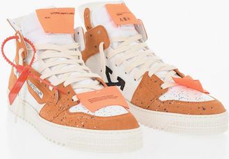 Off-white Bicolor Painting-Effect Leather High-Top Sneakers Off-White