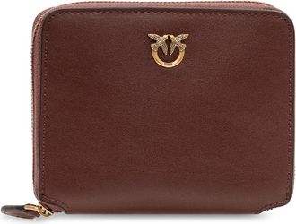 Pinko Taylor Zip Around - Dames - Portefeuilles - Bruin - ONE Size - Katoen - Accessoires