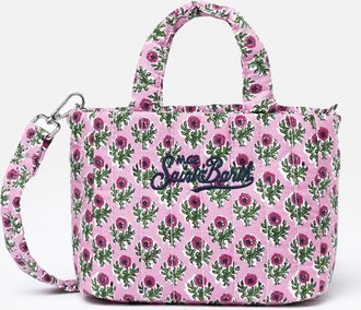 MC2 Saint Barth Pink Flower Quilted Soft Tote Mini Bag