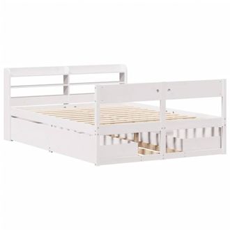 Berkfield Home Full Bed Frame without Mattress White 140x200 cm Solid Wood Pine