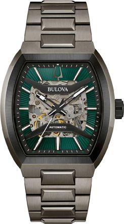 Bulova Maquina Mens Grey Watch 98A321 Stainless Steel - One Size