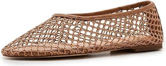 Marc Fisher Jazlyn Womens Flat Shoes Medium Natural Mesh/Leather : 6.5 M, Leather/Mesh