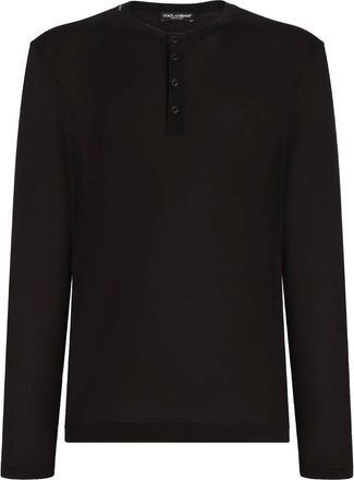 Dolce & Gabbana T-shirt con bottoni - Nero