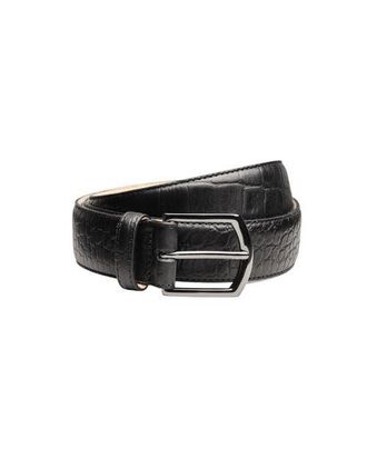 CHARLES TYRWHITT Embossed Leather Belt in Black at Nordstrom, Size 40