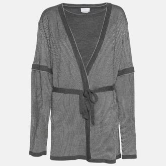 Marina Rinaldi Metallic Grey Jersey Cardigan Set