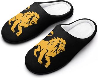 Generic Lion Logo Funny Mens Cotton Slippers Soft Non-Slip Rubber Sole House Slipper Indoor Outdoor