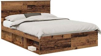 vidaXL Estructura De Cama Con Cabecera Madera Vieja 150 X 200 Cm Vidaxl