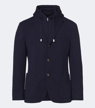 Eleventy Hooded layered wool blazer