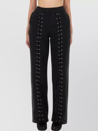 Rotate lace-up wide leg sports trousers