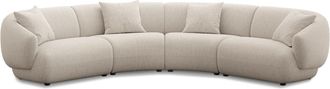 Castlery Auburn Curve L-Shape Sectional Sofa Customized, Performance Classic Twill Light Grey, Spill Resistant, Modular for Sofas by Castlery