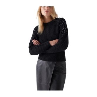 Salsa Rondgebreide Truien - Dames - Ronde hals truien - Zwart - S - Wol - Truien & Vesten