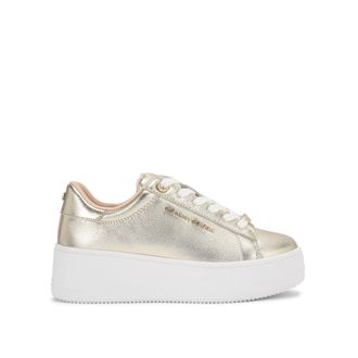 Kurt Geiger Womens Leather Lou Sneakers - Gold - Size UK 3