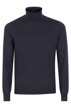 Tagliatore Blue Miles High Neck Merino Wool Sweater