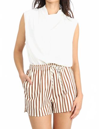 Greylin Bayview Stripe Shorts In Ivory/cinnamon