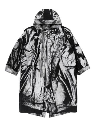 Jean Paul Gaultier Parka met Trompe-print - Grijs
