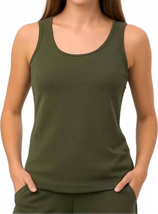 French Kyss Basic Tank Top In Army