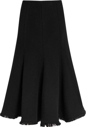 Gabriela Hearst Patterson Wool and Cashmere-blend Midi Skirt - Black - 44 (UK12 / M)