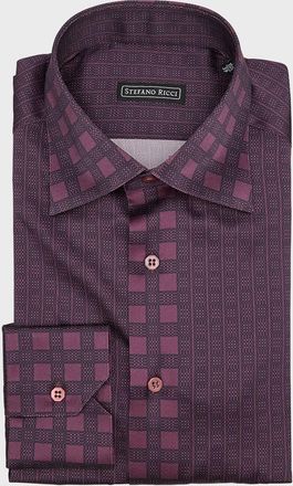 Stefano Ricci Mens Patterned Silk Dress Shirt