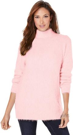 Roaman's Eyelash Mockneck Sweater in Soft Blush at Nordstrom, Size Small