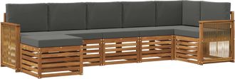 vidaXL Conjunto De Sof&aacute;s De Exterior 6 Uds. Natural Y Antracita Vidaxl