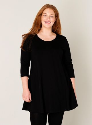 Base Level Curvy Tunikashirt BASE LEVEL CURVY Aria, Damen, Gr. 54 (56), schwarz, Single Jersey, Obermaterial: 94% Viskose, 6% Elasthan, unifarben, figurumspielend ca. 